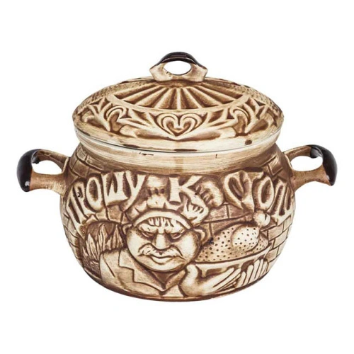 Набор супник 3 л + 4 горшка 0.6 л "Славянская Керамика", Повар, белый