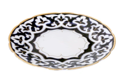 Ляган рифленый Пахта, Turon Porcelain, с золотом, Ø 23.5 см