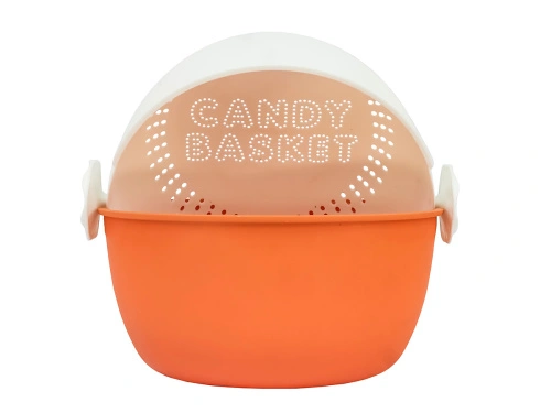 Дуршлаг с миской 2 в 1 круглый, пластиковый, 2 л, оранжевый/белый