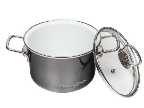 Набор кастрюль №13 Bon Appetit, 3 предмета, мокрый асфальт