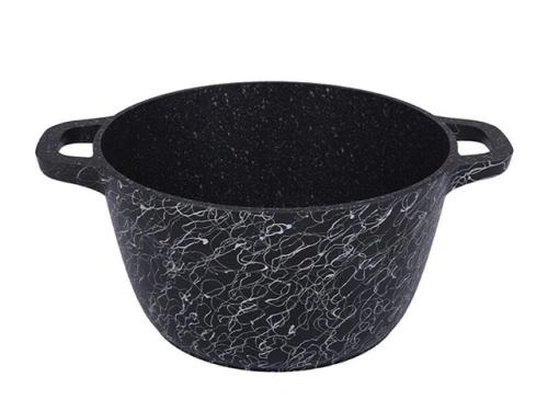 Кастрюля 4.5 л с антипригарным покрытием со стеклянной крышкой, Kukmara Грация (черный/серебро), кчс45а