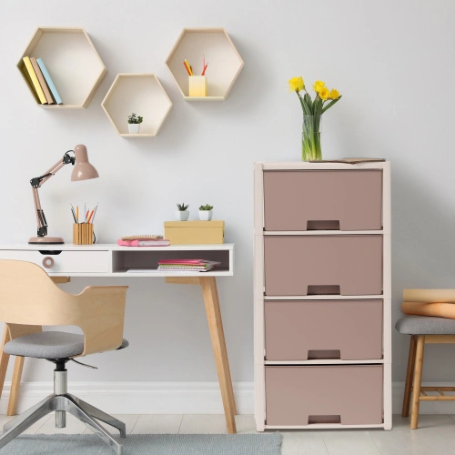 Комод "Колорит" на 4 секции, Альтернатива М7834, беж.