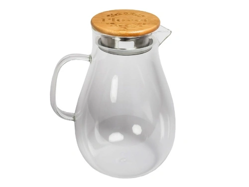 Кувшин стеклянный с металлической крышкой-фильтром, 2 л