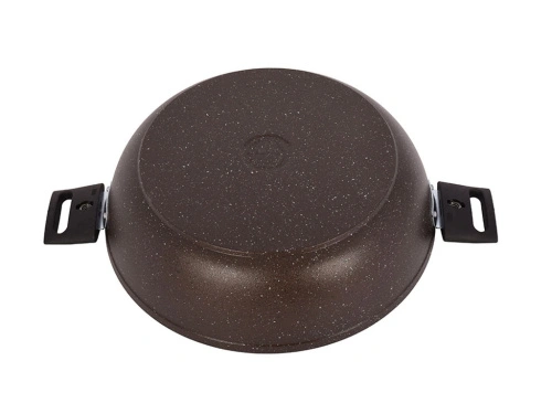 Сотейник 4.5 л со стеклянной крышкой 30 см, со съемными ручками, Kukmara (Кофейный мрамор), смк308а