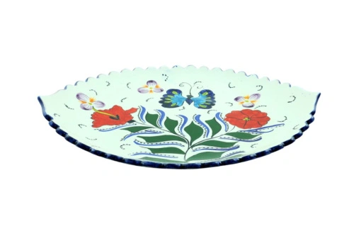 Блюдо Ляган "Риштанская керамика", Бабочка, Узбекистан, Ø 41 см