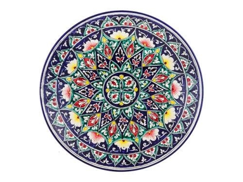 Блюдо Ляган овальный "Риштанская керамика", Коракалам, диаметр 41 см RS33_12