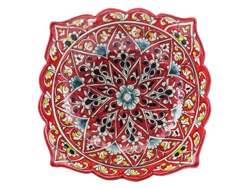 Фруктовница "Риштан", красная, диаметр 28 см