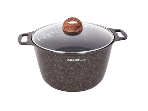 Кастрюля 10 л с антипригарным покрытием со стеклянной крышкой, Kukmara (Granit Ultra Original), кго102а