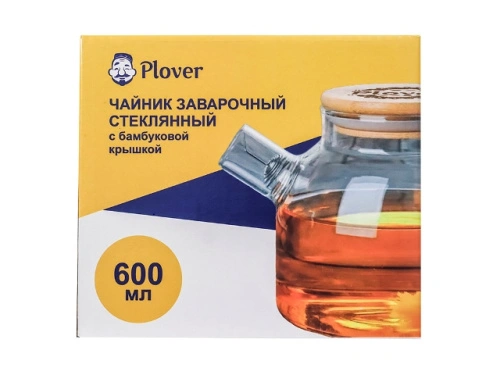 Чайник заварочный стеклянный, PLOVER, 0.6 л