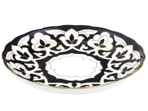 Ляган рифленый Пахта, Turon Porcelain, с золотом, Ø 28 см