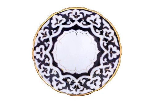 Ляган рифленый Пахта, Turon Porcelain, с золотом, Ø 23.5 см