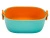Дуршлаг с миской 2 в 1 овальный, пластиковый, 2.5 л, бирюзовый/оранжевый