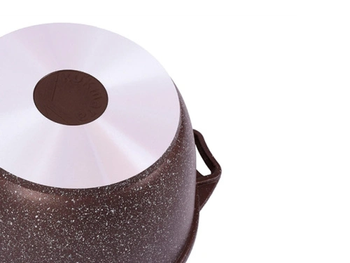 Кастрюля 3 л с антипригарным покрытием со стеклянной крышкой, Kukmara (Кофейный мрамор), кмк32а