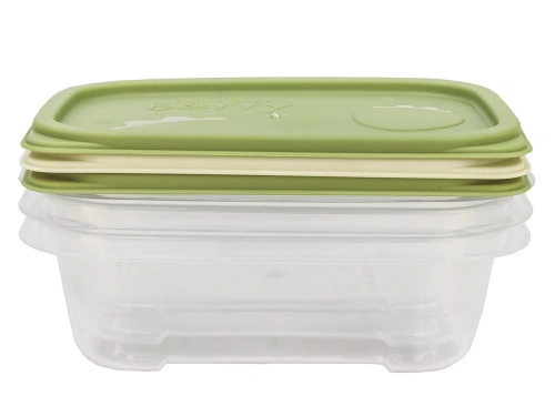 Набор из 3-х пищевых контейнеров с крышкой по 0.3 л, прямоугольные, Plover