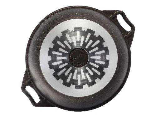 Кастрюля 4 л с антипригарным покрытием со стеклянной крышкой, Kukmara (Marble Induction Кофейный мрамор), кмки42а