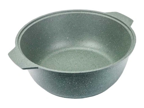 Кастрюля-жаровня 4 л с антипригарным покрытием со стеклянной крышкой, Kukmara (Фисташковый мрамор), жмф42а