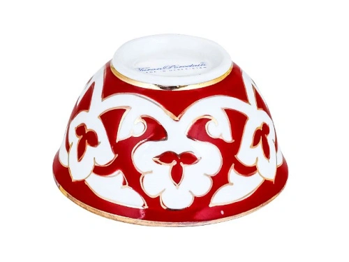 Пиала Красная Пахта, Turon Porcelain, с золотом, Ø 8.5 см