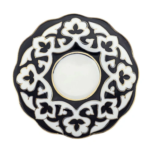 Тарелка рифленая Пахта, Turon Porcelain, с золотом, Ø 12,5 см