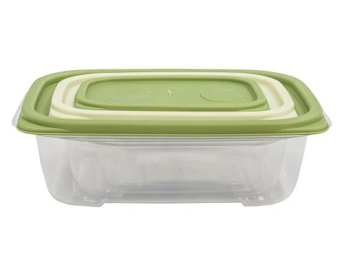 Набор из 3-х пищевых контейнеров с крышкой от 0.3 л до 1.1 л, прямоугольные, Plover