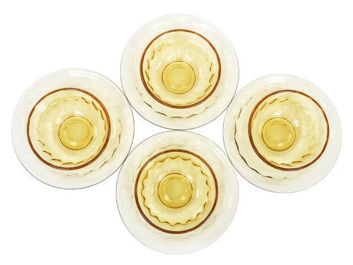 Набор стеклянной посуды: 4 салатника, 4 тарелки, Plover