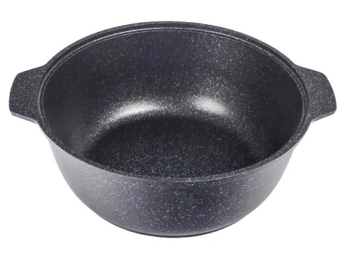 Кастрюля-жаровня 4 л с антипригарным покрытием со стеклянной крышкой, Kukmara (Темный мрамор), жмт42а