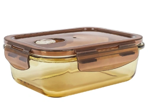 Контейнер 0.5 л стеклянный 18х13х5,5 см прямоугольный с пластиковой крышкой, Plover