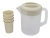 Кувшин с крышкой-фильтром 2.5 л со стаканами 4 шт  по 300 мл, пластик, кремовый