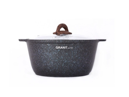 Кастрюля-жаровня 5 л с антипригарным покрытием со стеклянной крышкой, Kukmara (Granit Ultra Blue), жгг51а