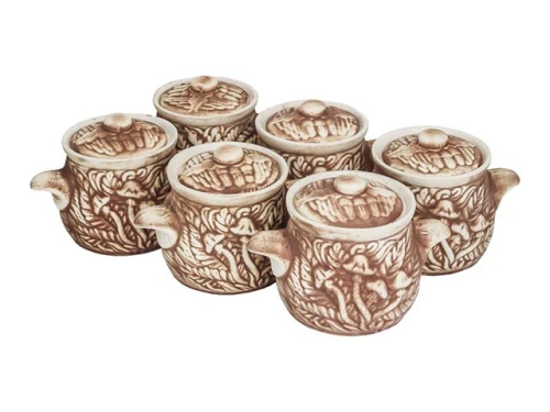 Горшок для запекания "Славянская Керамика", Гриб, 0.6 л, 6 шт