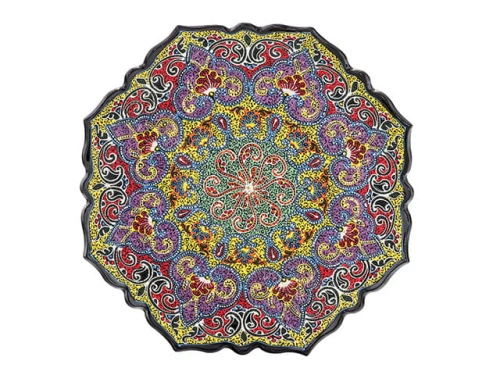 Блюдо Ляган "Риштанская керамика", Точечная роспись, Ø 32 см
