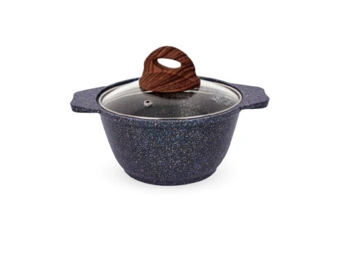 Кастрюля 1 л с антипригарным покрытием со стеклянной крышкой, Kukmara (Granit Ultra Blue), кгг12а