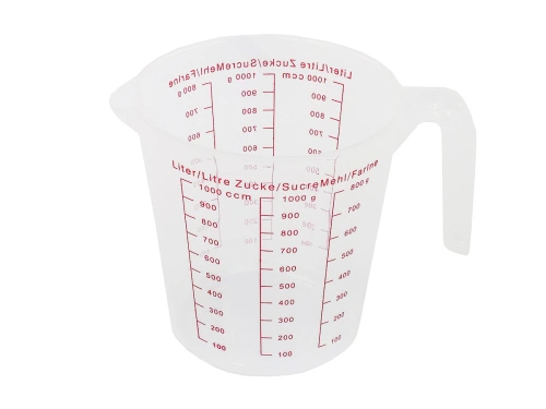 Мерный стакан для сыпучих продуктов с носиком на 1 л, пластиковый