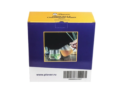 Набор стеклянных чашек 300 мл, PLOVER, 4 штуки