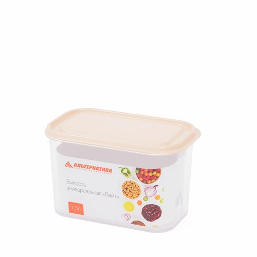 Емкость универсальная "Лайт" Альтернатива М8784, (бежевый), 1,5 л