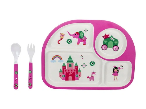 Набор детской бамбуковой посуды для кормления "Принцесса", 3 предмета