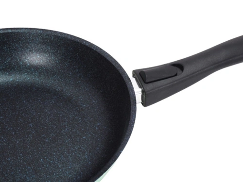 Сковорода 24 см с антипригарным покрытием со съемной ручкой, со стеклянной крышкой, Kukmara (Titanium Pro Green), стз2404