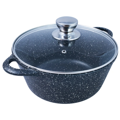 Кастрюля с антипригарным покрытием с крышкой ТМ Традиция, Гранит, 3 л