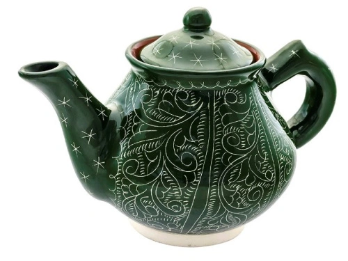 Набор чайный "Риштанская керамика", Зеленый, 9 предметов