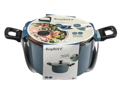 Кастрюля со стеклянной крышкой BergHOFF Leo Slate, 5.6 л