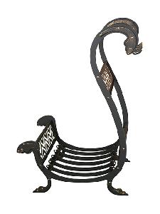 Набор каминный с приборами Лебедь с дровницей