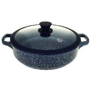 Жаровня с антипригарным покрытием с крышкой ТМ Традиция, Гранит, 3.4 л