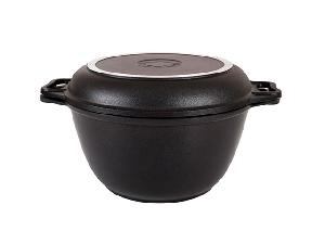 Казан 3 л с антипригарным покрытием с крышкой-сковородой, Kukmara (Традиция), к34а 