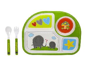 Набор детской бамбуковой посуды для кормления "Слоненок", 3 предмета