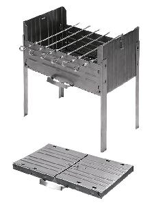 Мангал-дипломат из холоднокатаной стали толщиной 1.2 мм №1 без шампуров 50х30х65 см, Kukmara, м01