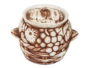 Горшок для запекания "Славянская Керамика", весна бежевый, 0.6 л