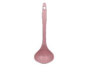 Половник на 100 мл из пищевого пластика, 27х9 см, розовый