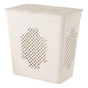 Корзина с крышкой для белья Альтернатива "Плетенка люкс" М3406 (сл.кость), 85 л