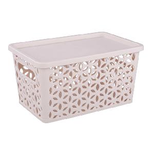 Корзина с крышкой для хранения Альтернатива "Мираж" М6834 (бежевый), 29х19х15 см