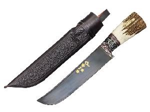 Нож Пчак, большой (тезкесар), рукоять: рог косули  Нож Пчак, большой (тезкесар), рукоять: рог косули