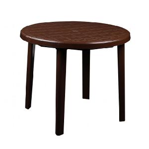 Стол садовый круглый Альтернатива М8151, (коричневый), 90х90х75